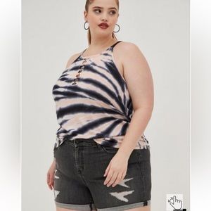 Torrid LoveSick Goddess Neck Tank - Cotton Tie-Dye
